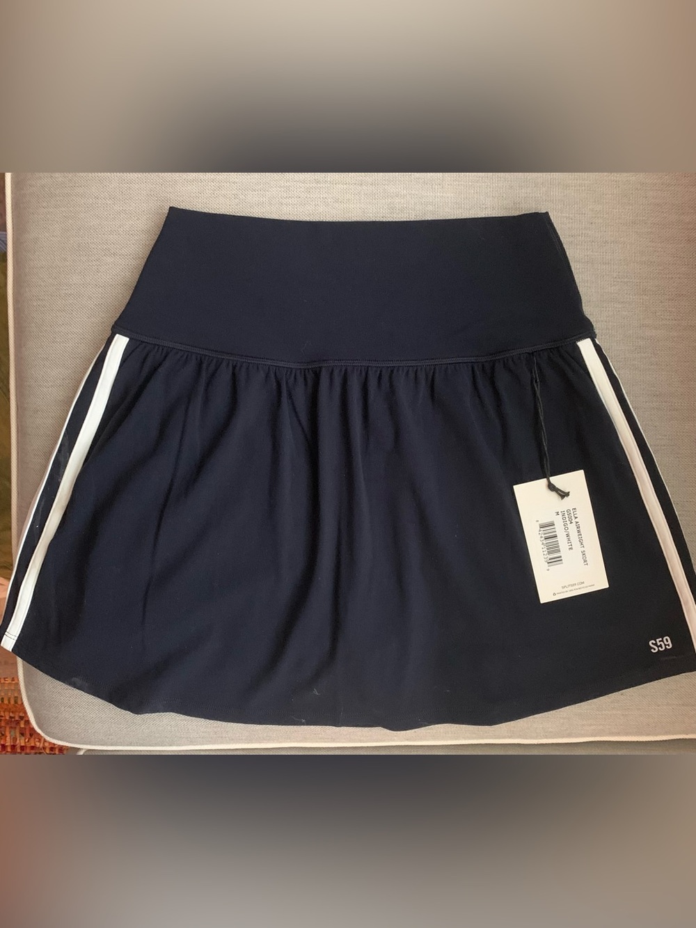 Ella Navy Skort with White Side Stripes